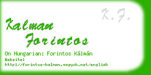 kalman forintos business card
