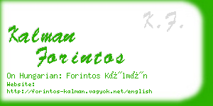 kalman forintos business card